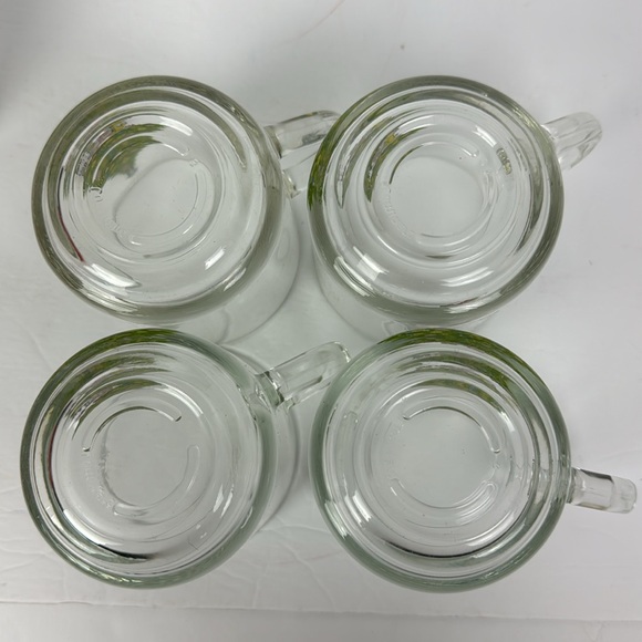 (4) Vtg 1984 Glass Christmas Tree 10oz Glass Crystal Coffee Tea Mugs Set w Box - Picture 7 of 7